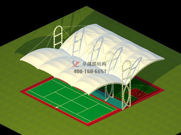 長沙網(wǎng)球場膜結構頂棚罩棚十年施工經(jīng)驗 　　